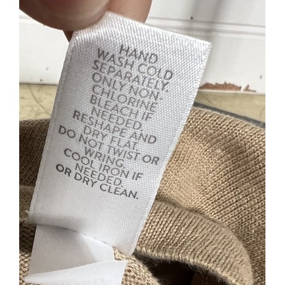 J. JILL Linen Blend Womens Sz S Beige Open Cardigan Side Slit 3/4 Sleeve Fray - Picture 8 of 9